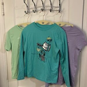 Lands' End Kids 3 Shirt Lot: 1x Long Sleeve and 2x Short Sleeve Tees